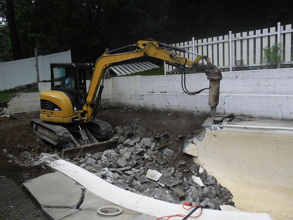 Swimming pool demolish